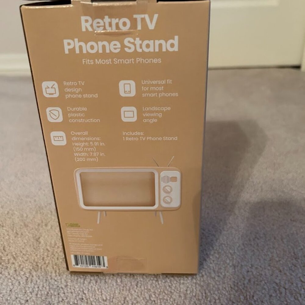 NEW Retro TV Smart Phone Stand - White Antennae & Legs - NIB Sealed Box - Picture 5 of 7
